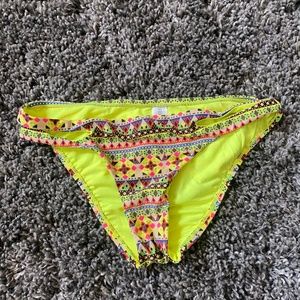 WORN ONCE Multi Color Fun Printed Swim Suit/Bikini Bottom Women's Size Large